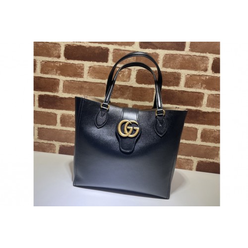 Gucci Small tote bag with Double G in Black leather