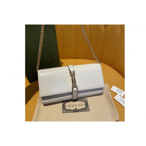 Gucci Jackie 1961 chain wallet in White leather