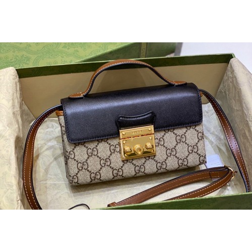 Gucci Padlock mini bag in Beige and ebony Supreme canvas Gucci Padlock mini bag in Beige and ebony Supreme canvas