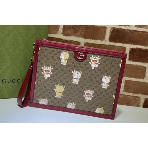 Gucci Doraemon x Gucci pouch in Beige ebony mini Supreme Gucci Doraemon x Gucci pouch in Beige ebony mini Supreme