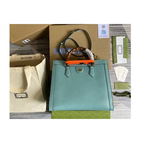 Gucci Diana medium tote bag in Blue leather