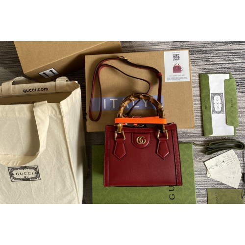 Gucci Diana mini tote bag in Red leather