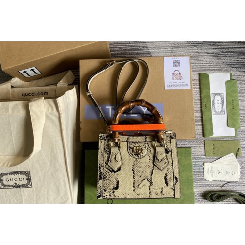 Gucci Diana mini python tote bag in Natural colored python Gucci Diana mini python tote bag in Natural colored python