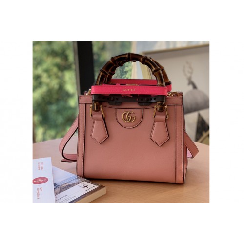 Gucci Diana mini tote bag in Pastel pink leather