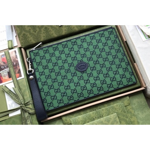Gucci Multicolor pouch in Green and blue canvas Gucci Multicolor pouch in Green and blue canvas