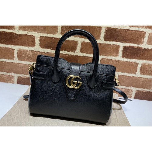 Gucci Small top handle bag with Double G in Black leather Gucci Small top handle bag with Double G in Black leather
