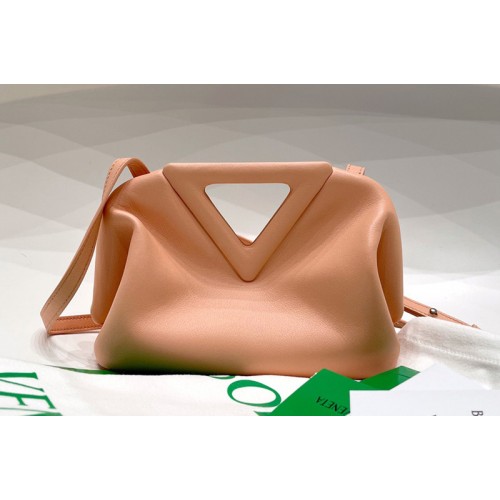 Bottega Veneta Point Leather top handle bag in Peachy Calf Leather