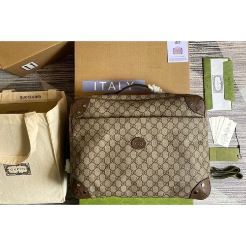 Gucci briefcase Backpack Bag in Brown Supreme canvas Gucci briefcase Backpack Bag in Brown Supreme canvas