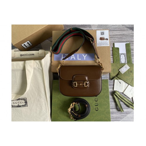 Gucci Horsebit 1955 mini bag in Brown leather