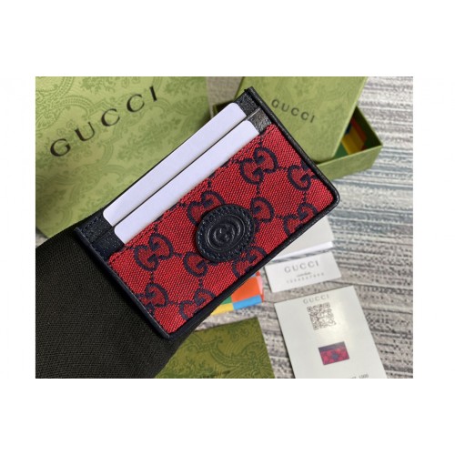 Gucci Multicolor card case wallet in Red and blue canvas Gucci Multicolor card case wallet in Red and blue canvas