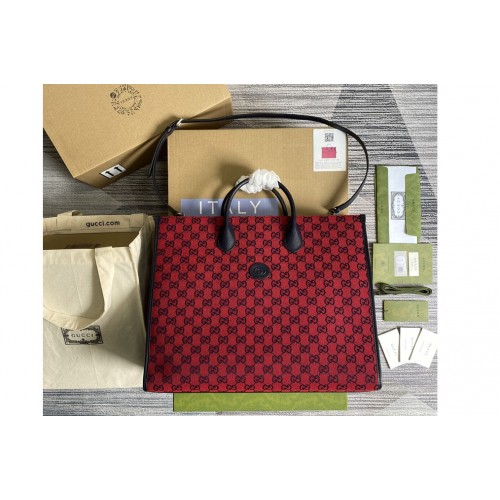 Gucci Multicolor large tote bag in Red and blue canvas Gucci Multicolor large tote bag in Red and blue canvas