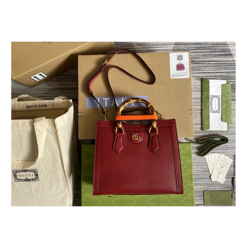 Gucci Diana small tote bag in Red leather