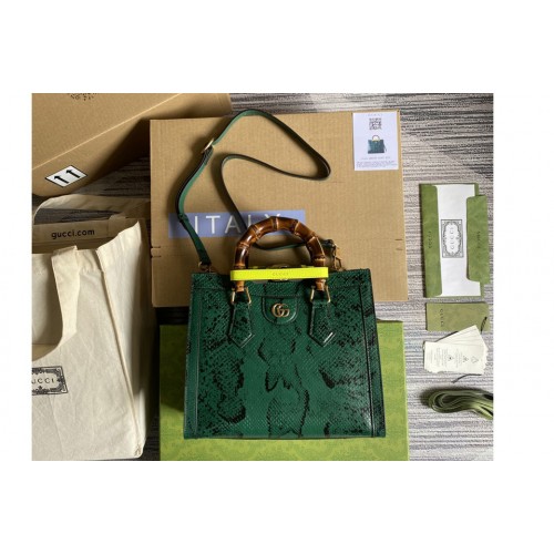 Gucci Diana small python tote bag in Green colored python