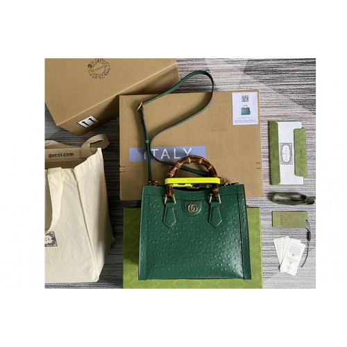 Gucci Diana small ostrich tote bag in Green ostrich