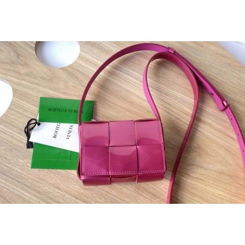 Bottega Veneta Cassette mini bag in Rose Intreccio leather Bottega Veneta Cassette mini bag in Rose Intreccio leather