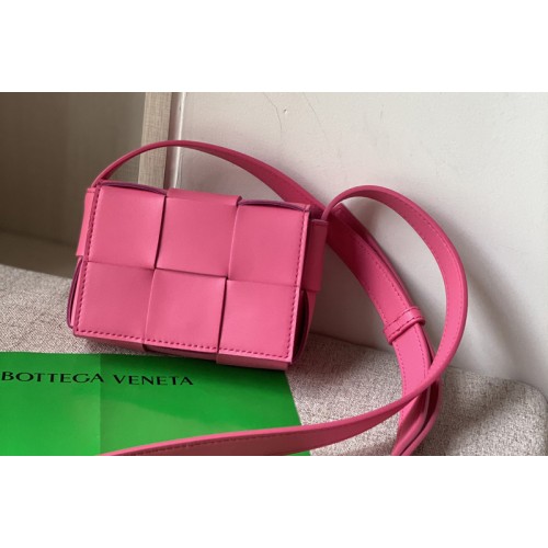 Bottega Veneta Cassette mini bag in Bonbon Intreccio leather Bottega Veneta Cassette mini bag in Bonbon Intreccio leather