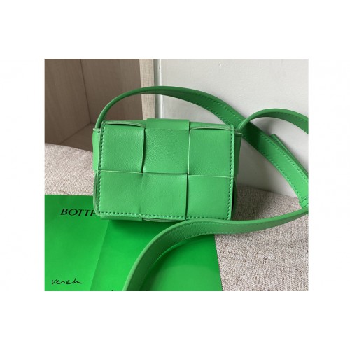 Bottega Veneta Cassette mini bag in Parakeet Intreccio leather
