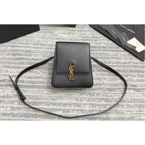 YSL KAIA NORTH SOUTH SATCHEL IN Black VEGETABLE-TANNED LEATHER