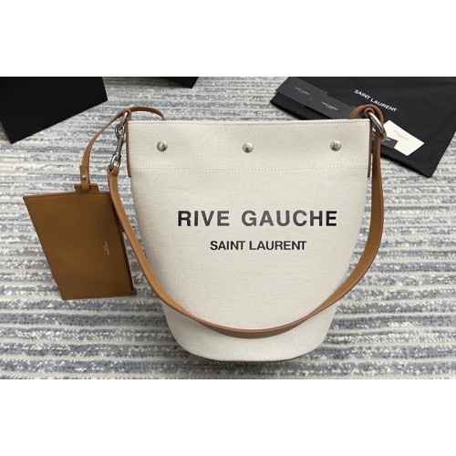 YSL RIVE GAUCHE BUCKET BAG IN LINEN YSL RIVE GAUCHE BUCKET BAG IN LINEN