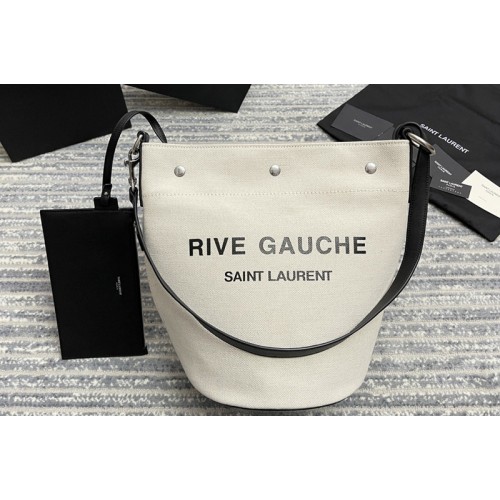 YSL rive gauche bucket bag in linen