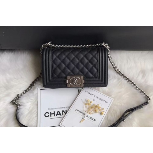 Chanel Leboy Original Caviar leather Shoulder Bags 67085 Black Silver Chain
