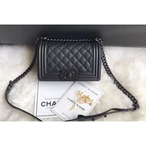 Chanel Leboy Original Caviar leather Shoulder Bags 67085 Black Black Chain