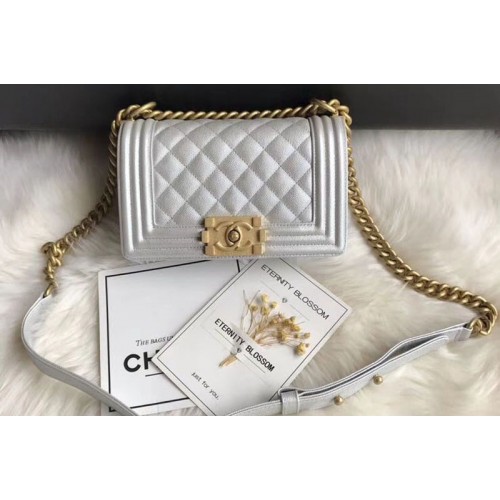 Chanel Leboy Original Caviar leather Shoulder Bags 67085 White Gold Chain