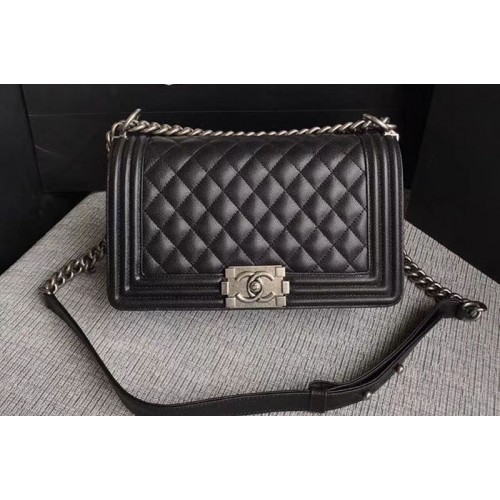 Chanel Le Boy Original Caviar Black Leather Shoulder Bags 67086 Silver Chain Chanel Le Boy Original Caviar Black Leather Shoulder Bags 67086 Silver Chain
