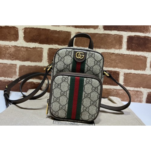 Gucci Ophidia mini bag in Beige and ebony Supreme canvas Gucci Ophidia mini bag in Beige and ebony Supreme canvas