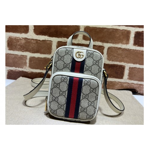 Gucci Ophidia mini bag in Beige and ebony Supreme canvas Gucci Ophidia mini bag in Beige and ebony Supreme canvas
