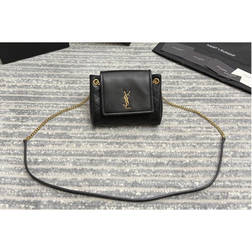 YSL MONOGRAM MINI NOLITA bag IN Black LAMe LEATHER YSL MONOGRAM MINI NOLITA bag IN Black LAMe LEATHER