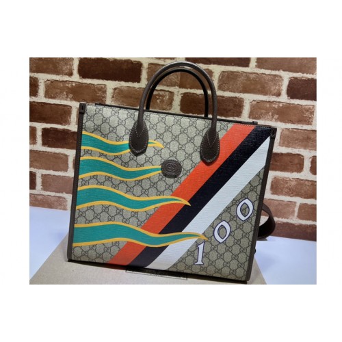 Gucci Medium tote bag with Interlocking G in Beige and ebony Supreme canvas Gucci Medium tote bag with Interlocking G in Beige and ebony Supreme canvas