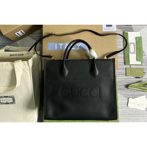 Gucci Small tote Bag with Gucci logo in Black leather Gucci Small tote Bag with Gucci logo in Black leather