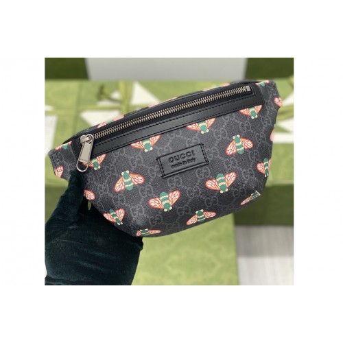 Gucci Bestiary belt bag with bees in Black Supreme canvas with bee print