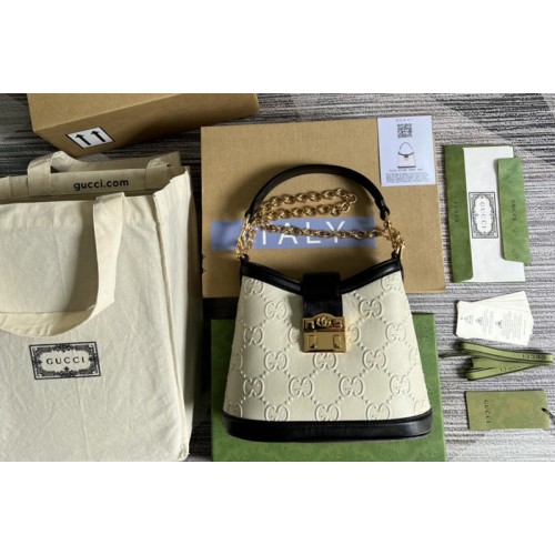 Gucci Small shoulder bag in White debossed leather Gucci Small shoulder bag in White debossed leather