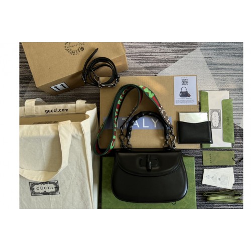 Gucci Small top handle bag with Bamboo in Black leather Gucci Small top handle bag with Bamboo in Black leather