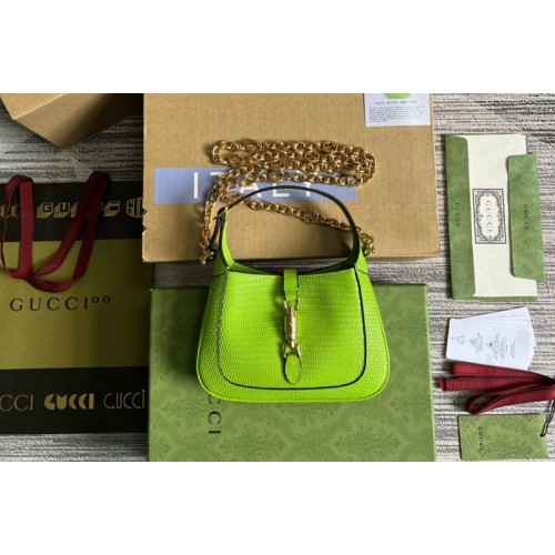 Gucci Jackie 1961 lizard mini bag in Green lizard