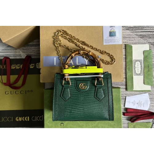 Gucci Diana lizard mini bag in Green lizard
