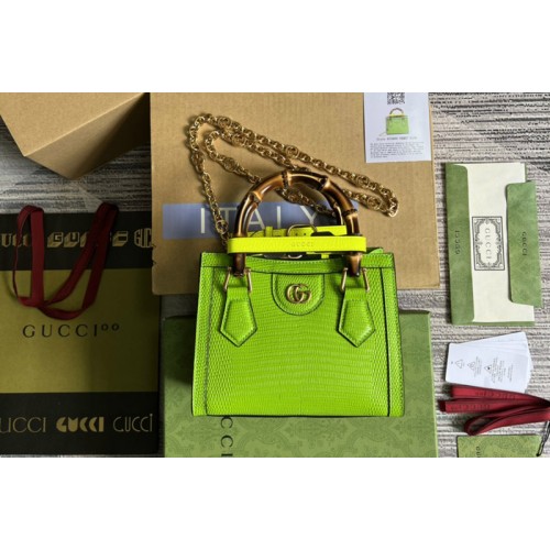 Gucci Diana lizard mini bag in Green lizard Gucci Diana lizard mini bag in Green lizard