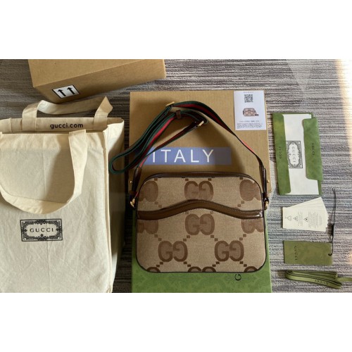 Gucci Messenger bag with jumbo in Camel and ebony jumbo canvas