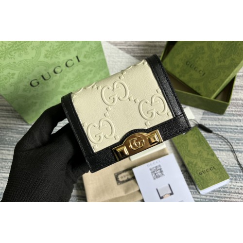 Gucci card case wallet in White Black leather Gucci card case wallet in White Black leather