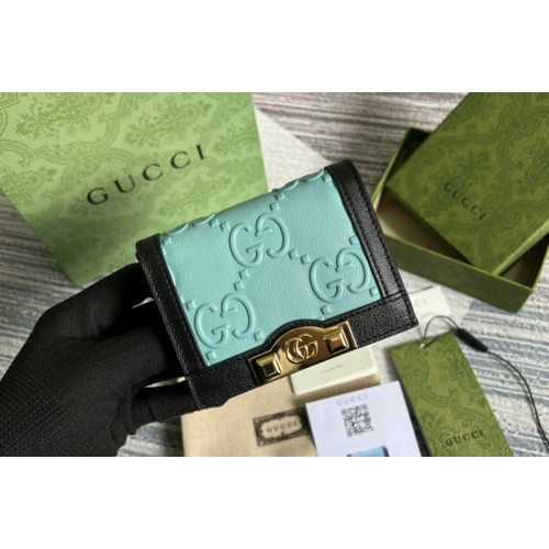 Gucci card case wallet in Blue Black leather Gucci card case wallet in Blue Black leather