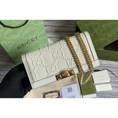 Gucci wallet with chain in White leather
