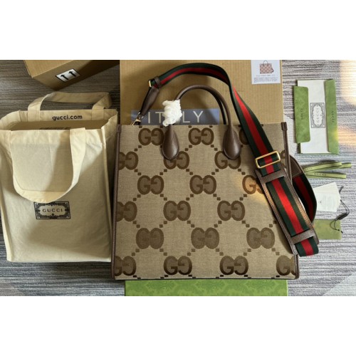 Gucci Tote bag with jumbo in Camel and ebony jumbo canvas