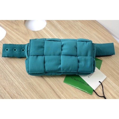 Bottega Veneta Mini padded intreccio nylon belt bag in Blue nylon