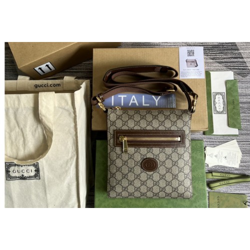 Gucci Supreme messenger bag in Beige and ebony Supreme canvas