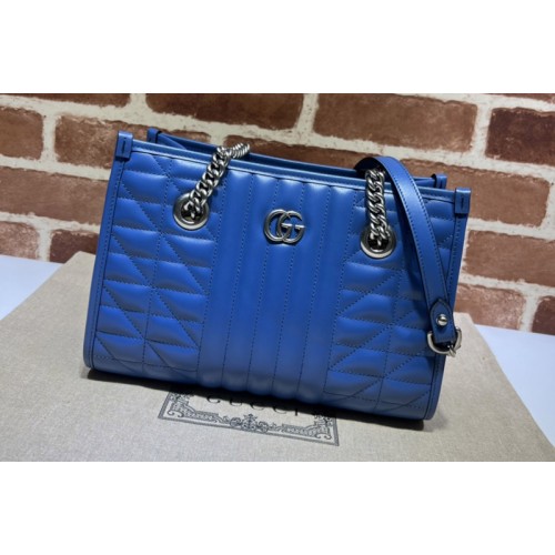 Gucci Marmont Small Tote bag in Blue matelasse leather