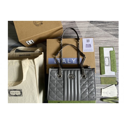 Gucci Marmont Small Tote bag in Grey matelasse leather