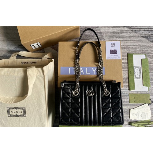 Gucci Marmont Small Tote bag in Black matelasse leather