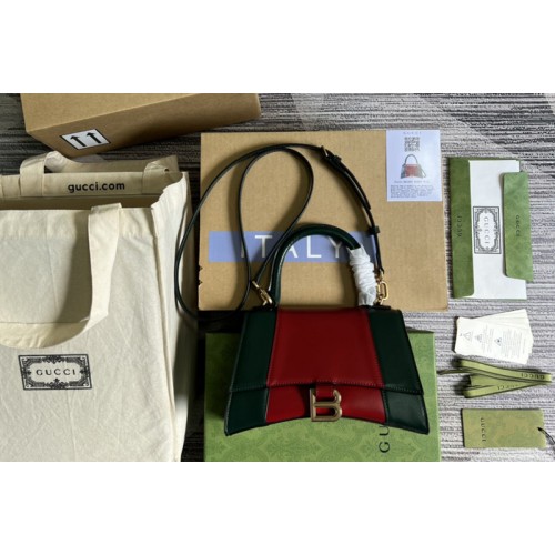 Gucci x Balenciaga The Hacker Project small Hourglass bag in Green and red leather Gucci x Balenciaga The Hacker Project small Hourglass bag in Green and red leather
